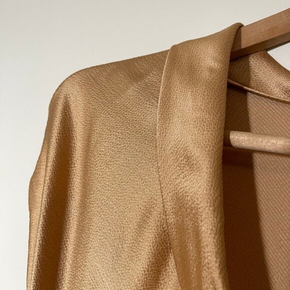 Escada Silk Tan Sleeveless Tan Top With Tie Front Size 38/Medium - Picture 6 of 8